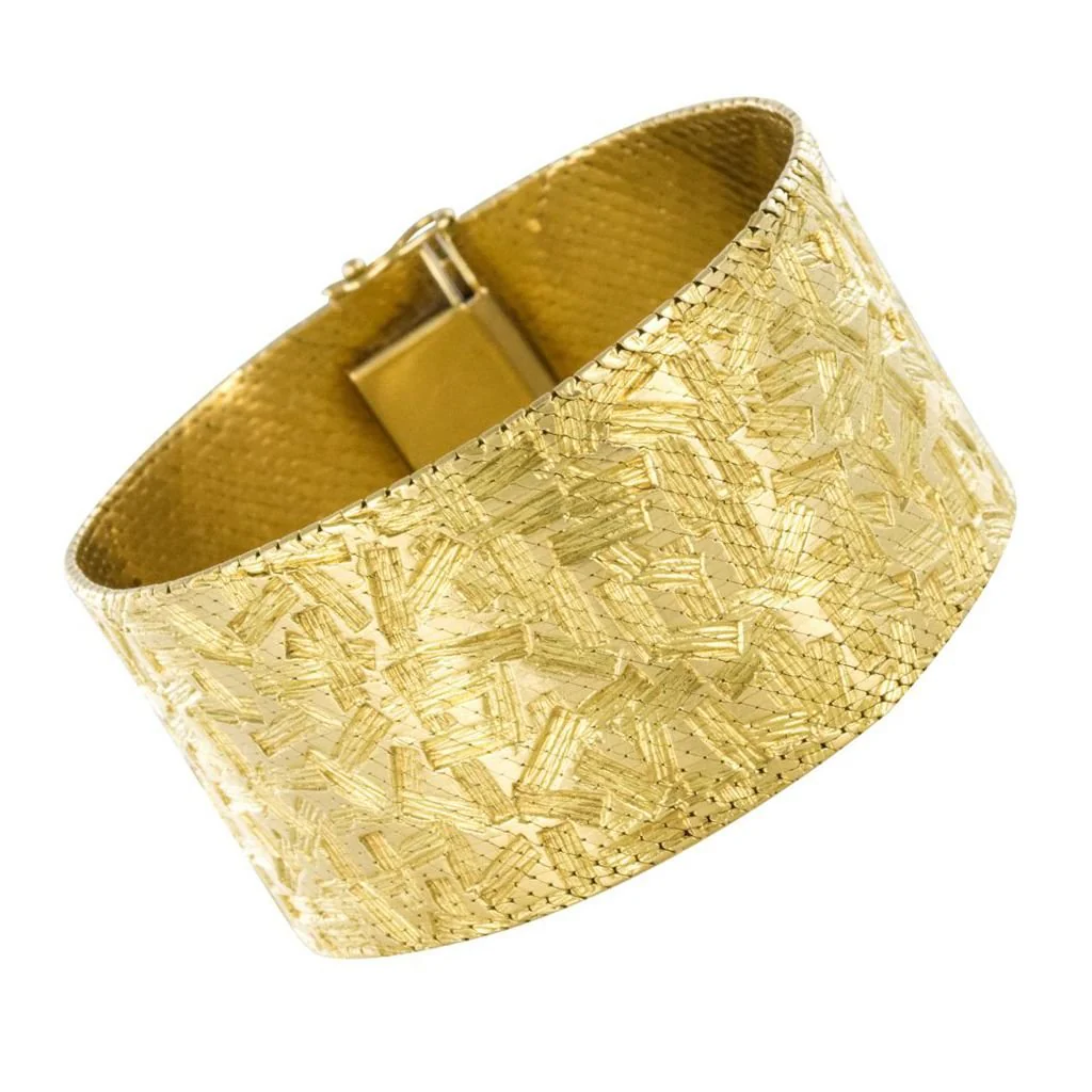 Bracelet Manchette en or jaune et or blanc - Image 3