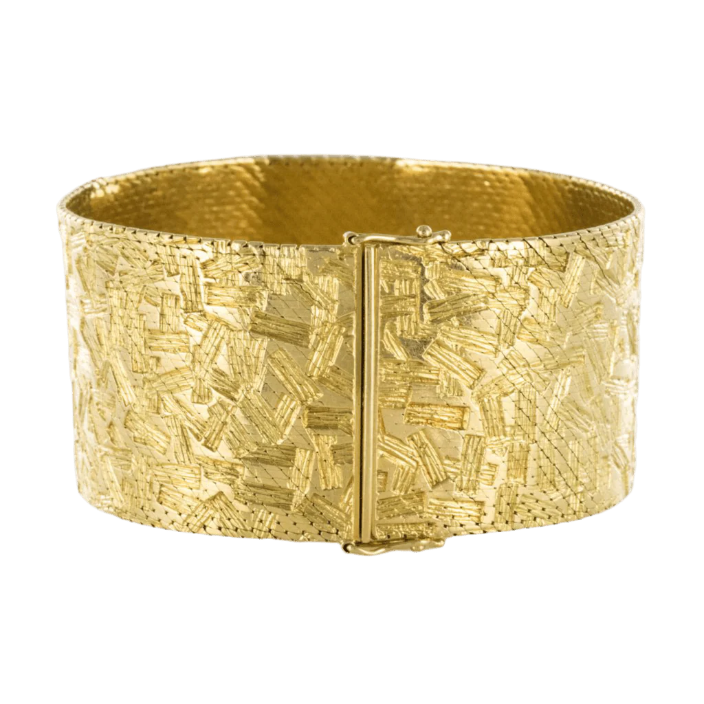 Bracelet Manchette en or jaune et or blanc - Image 4