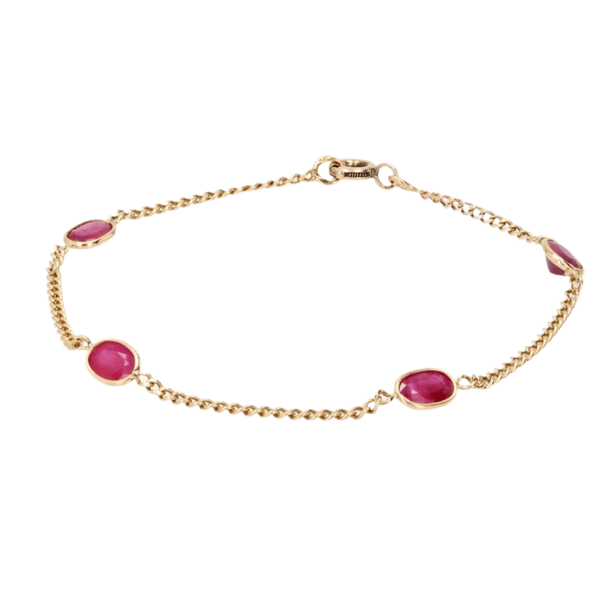 Bracelet Maille en or jaune et rubis