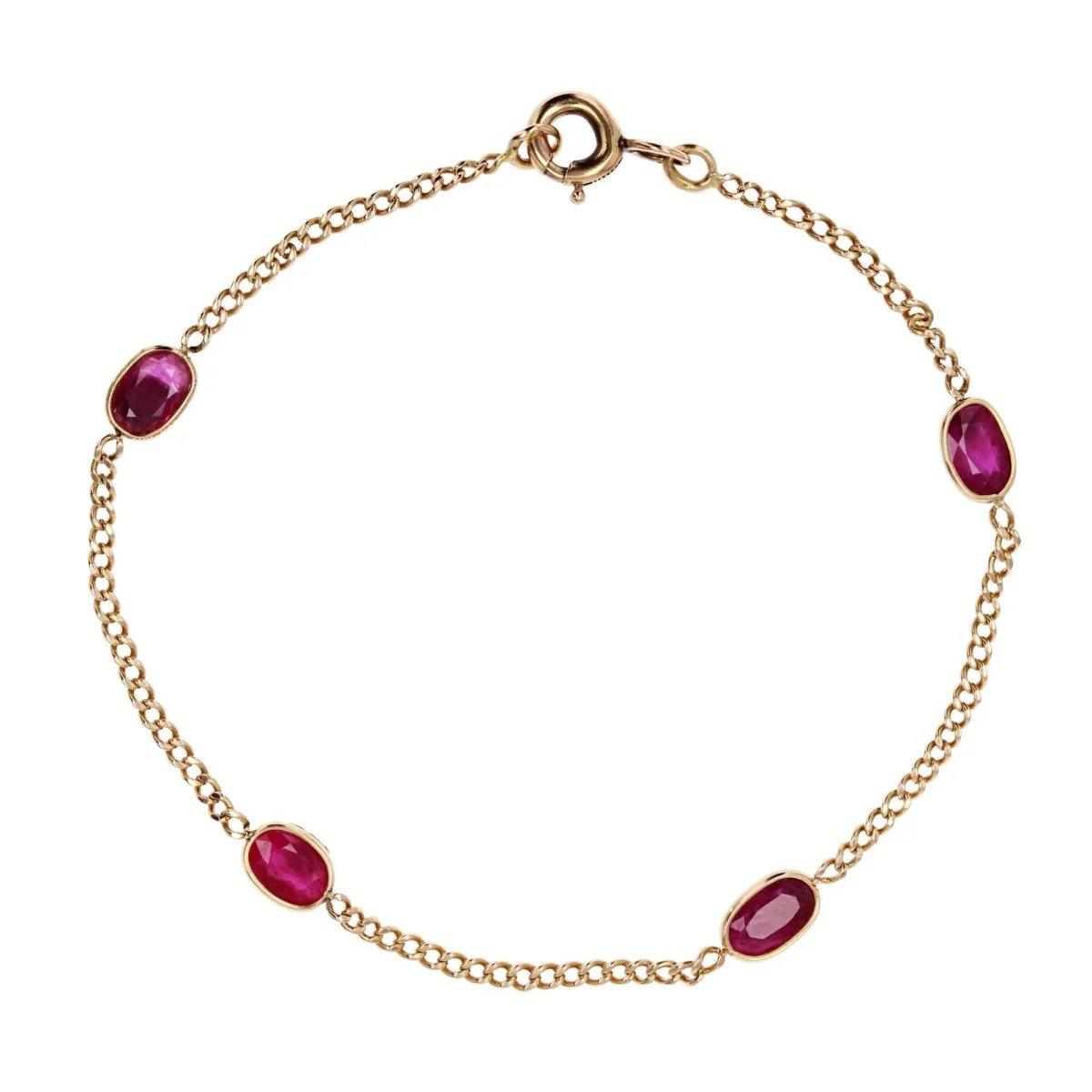 Bracelet Maille en or jaune et rubis - Image 3