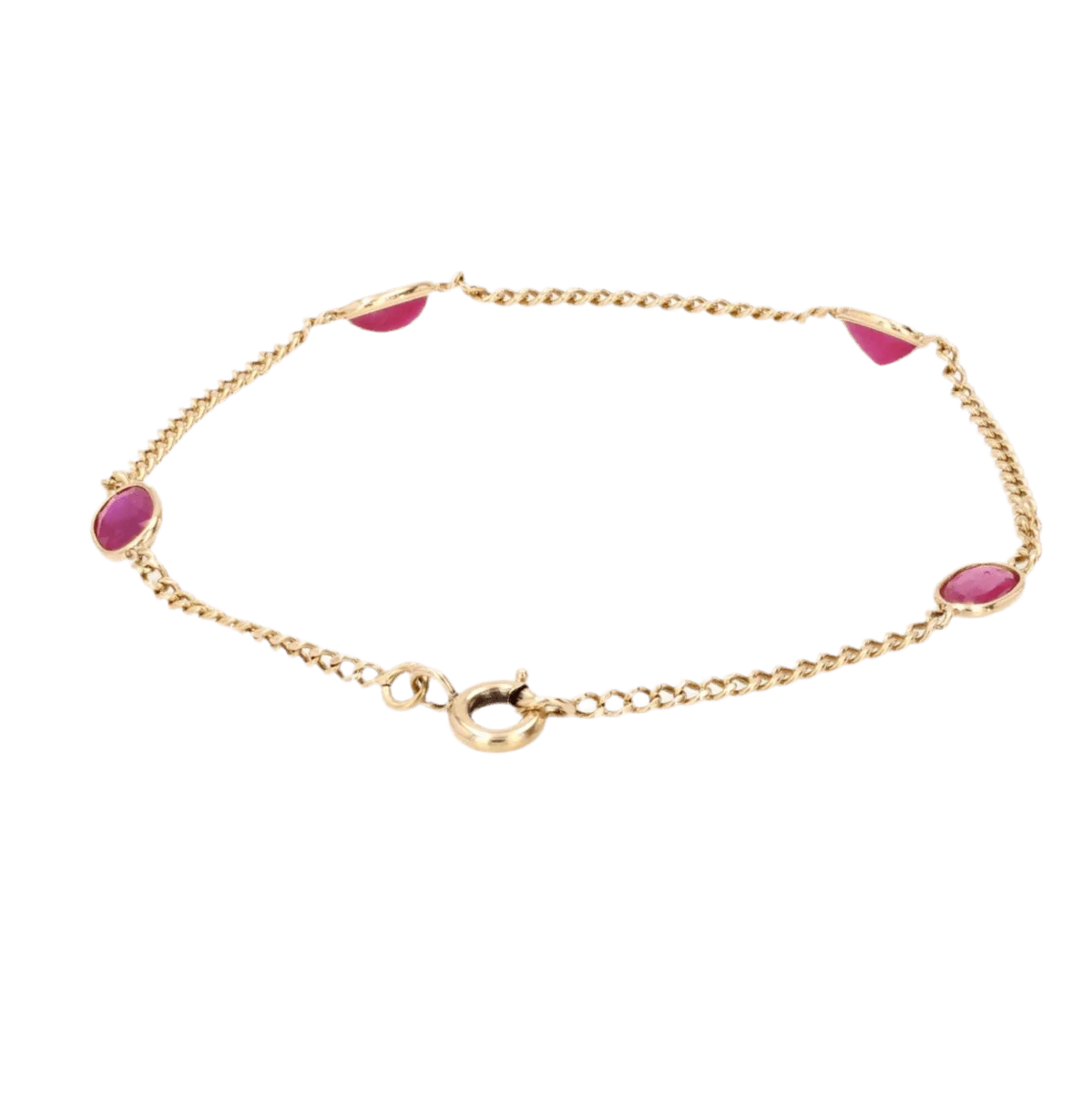 Bracelet Maille en or jaune et rubis - Image 4