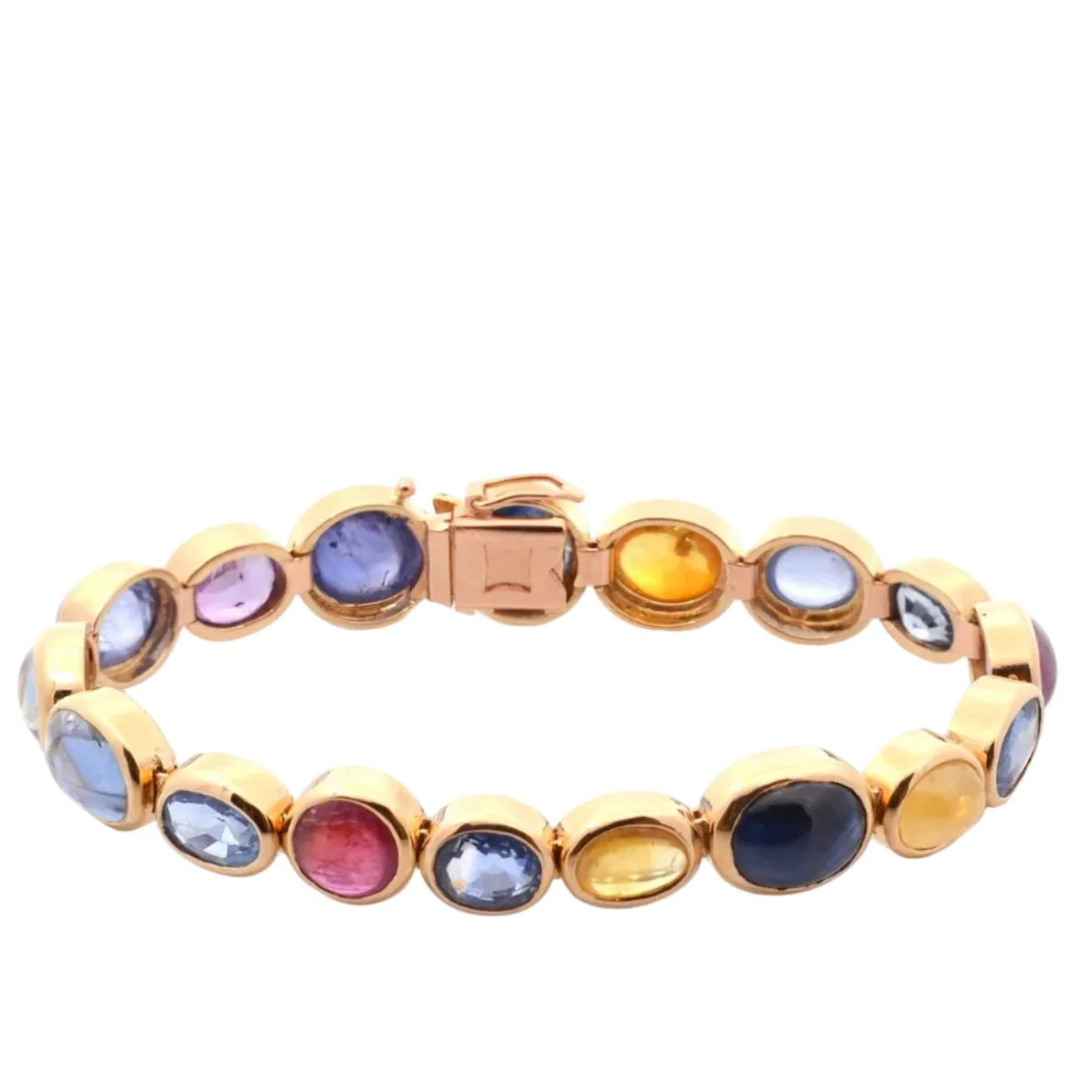 Bracelet Ligne en or jaune et saphirs