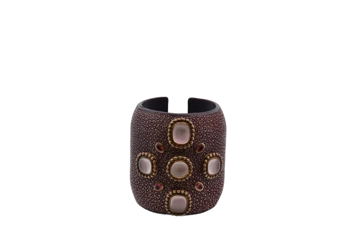 Bracelet Senti en galuchat et tourmalines - Image 2