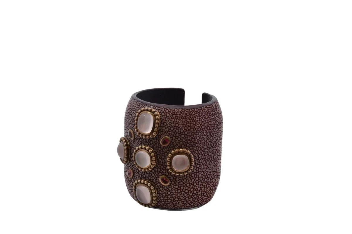 Bracelet Senti en galuchat et tourmalines - Image 3