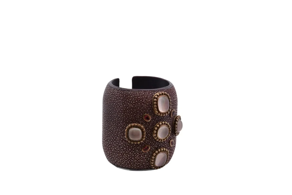 Bracelet Senti en galuchat et tourmalines - Image 4