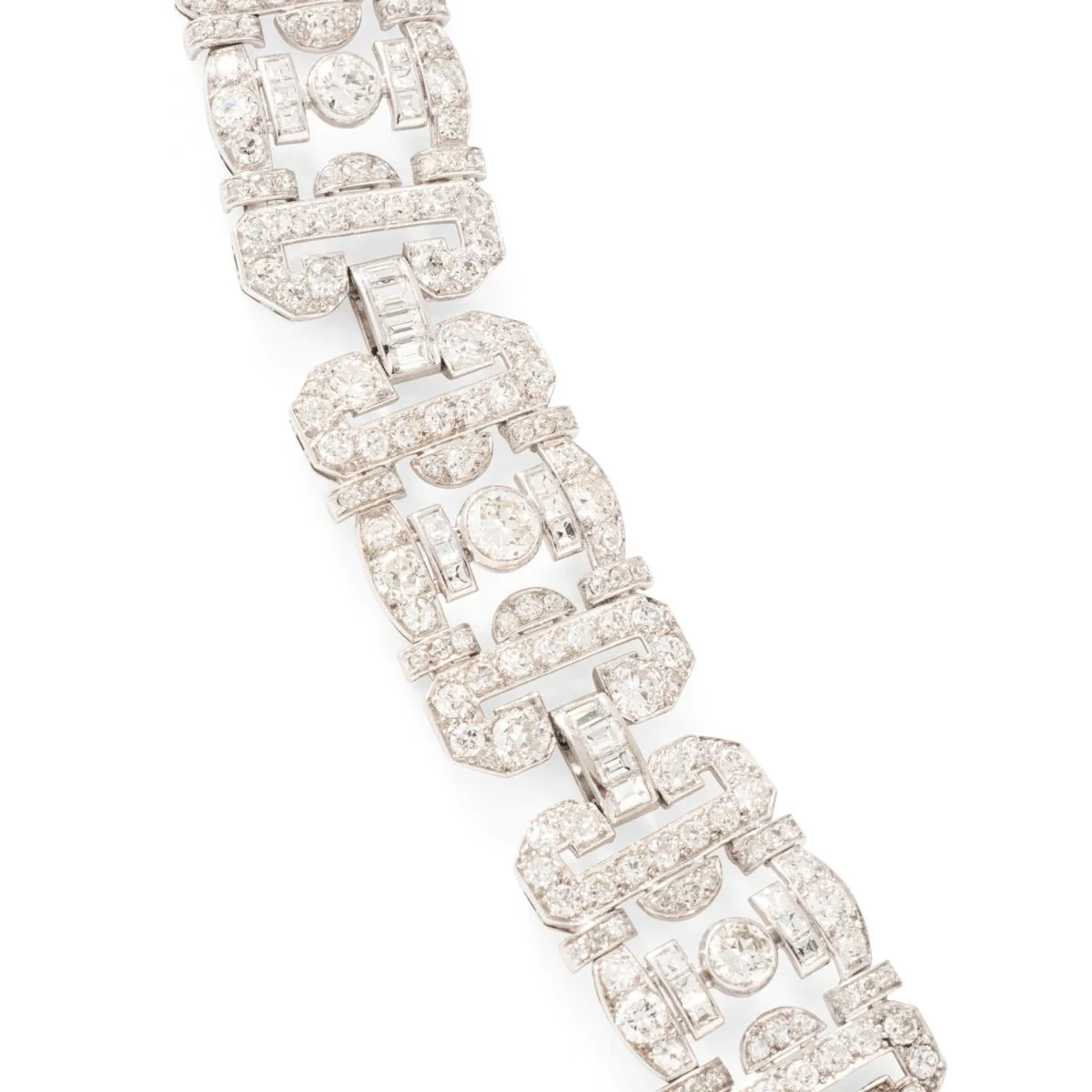 Bracelet Souple Art déco en or blanc et diamants - Image 3