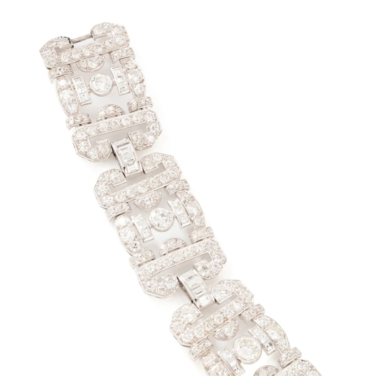 Bracelet Souple Art déco en or blanc et diamants - Image 4