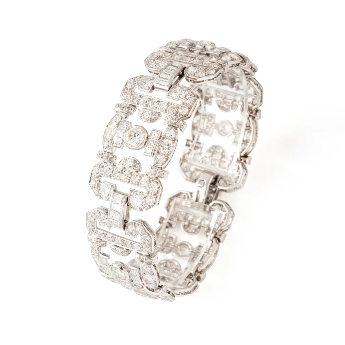 Bracelet Souple Art déco en or blanc et diamants - Image 5