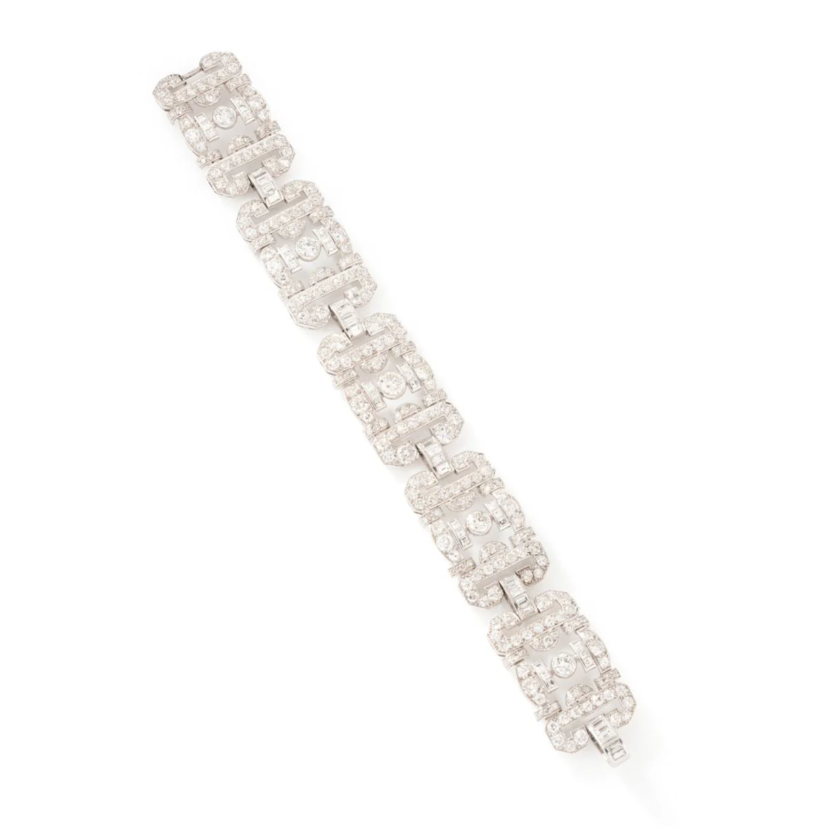 Bracelet Souple Art déco en or blanc et diamants - Image 6