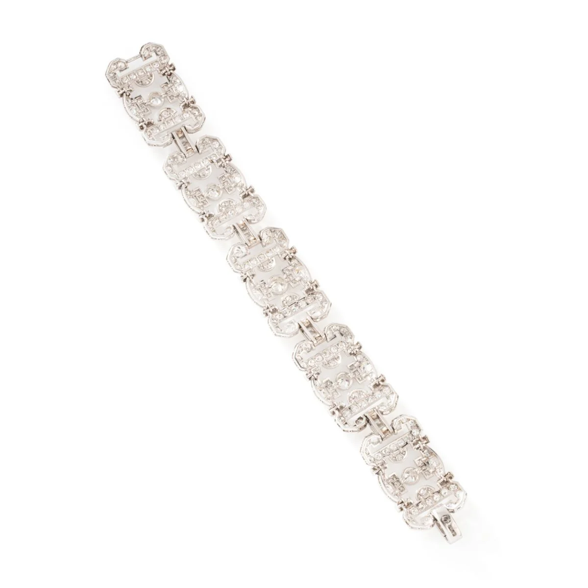 Bracelet Souple Art déco en or blanc et diamants - Image 7