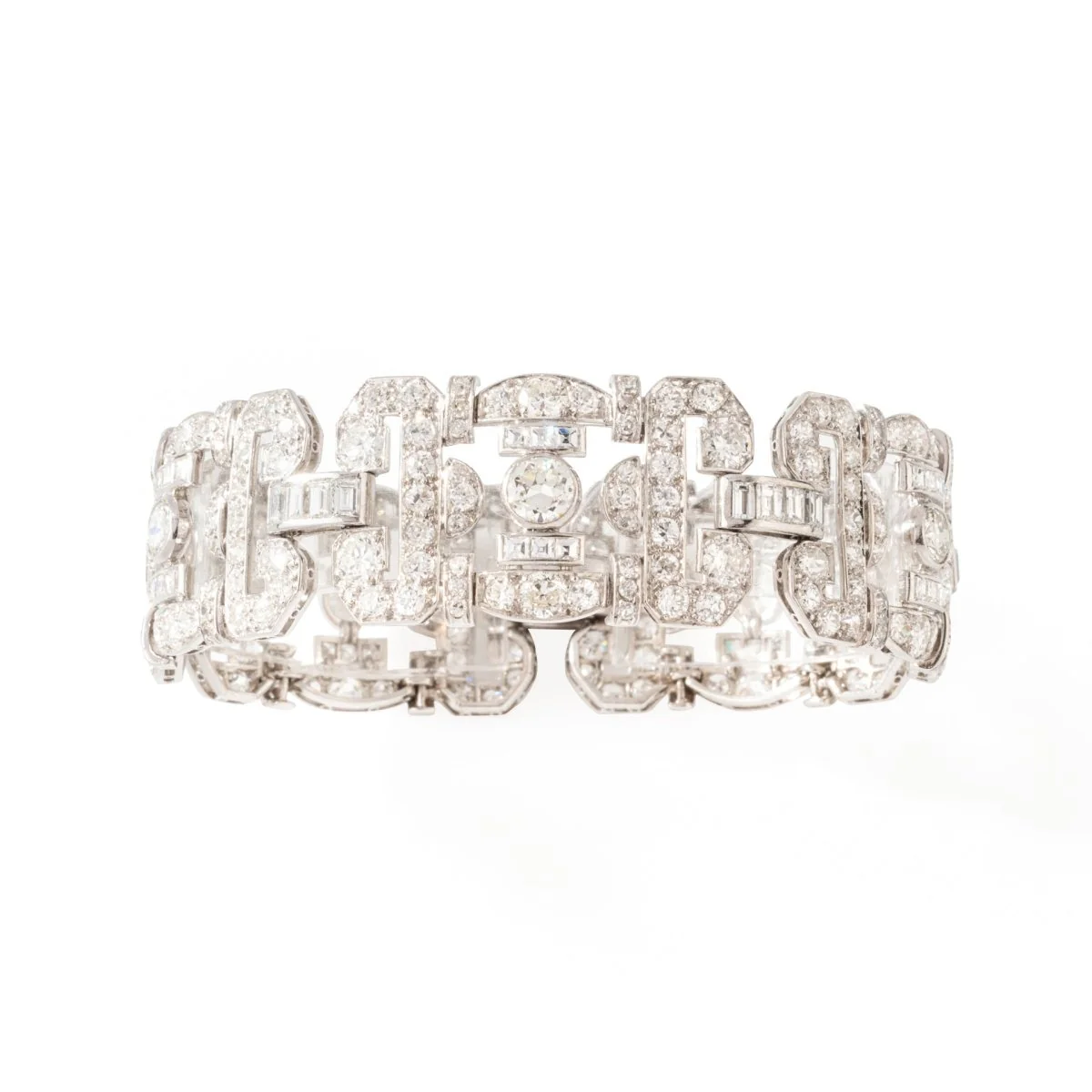 Bracelet Souple Art déco en or blanc et diamants - Image 8