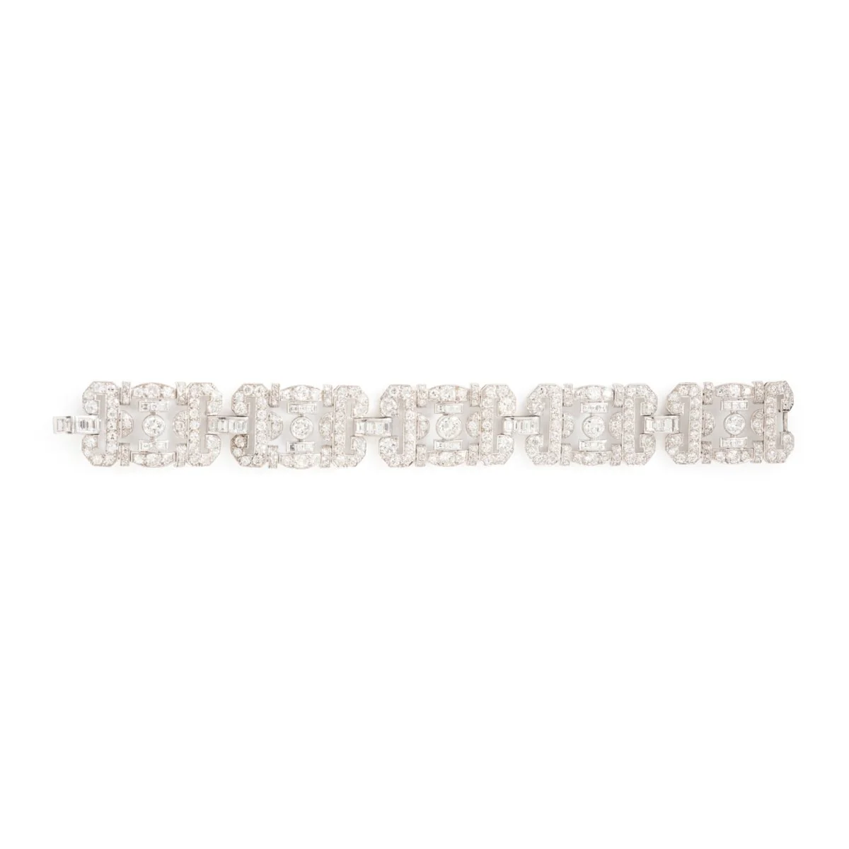 Bracelet Souple Art déco en or blanc et diamants - Image 9