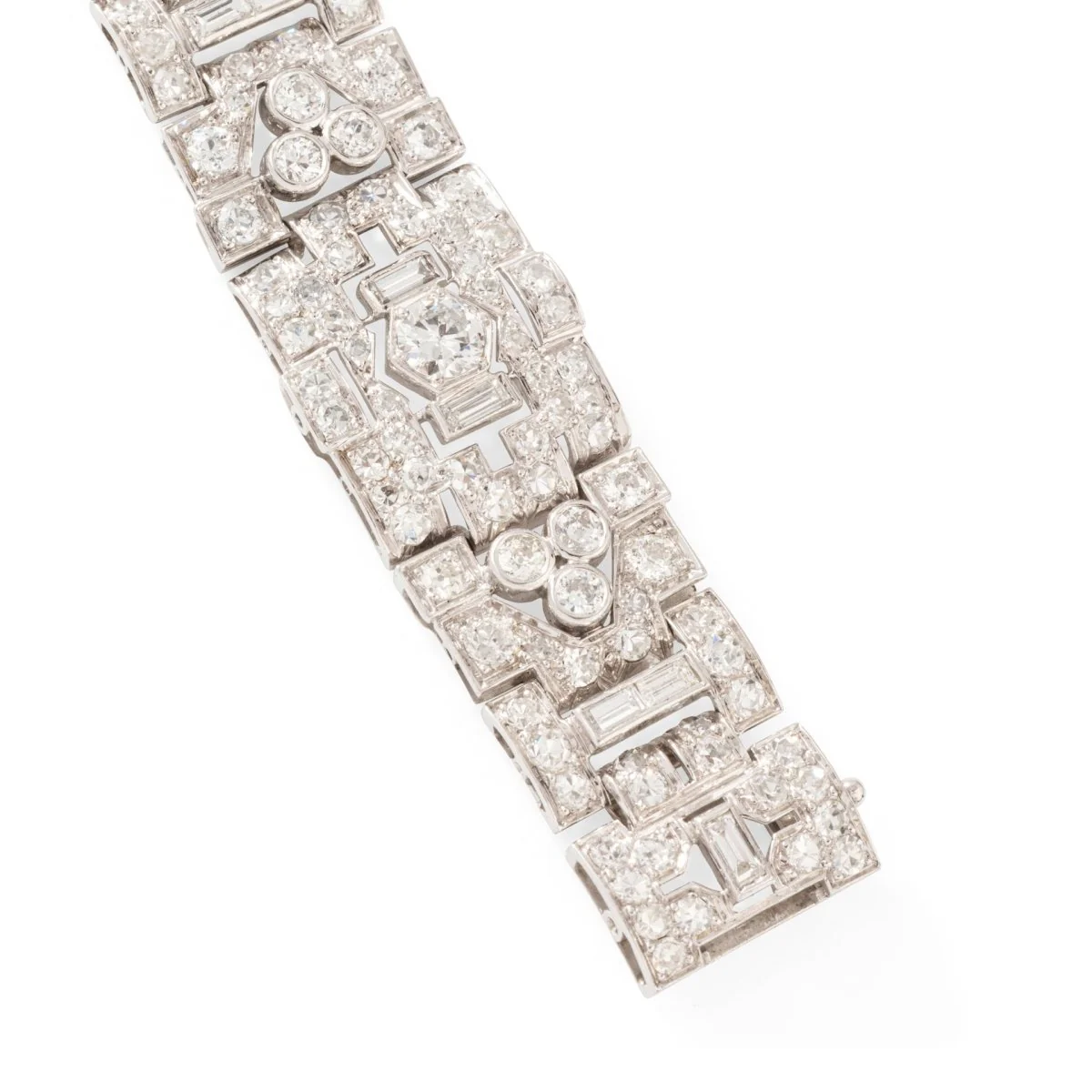 Bracelet Souple Art déco en or blanc, platine et diamants - Image 6