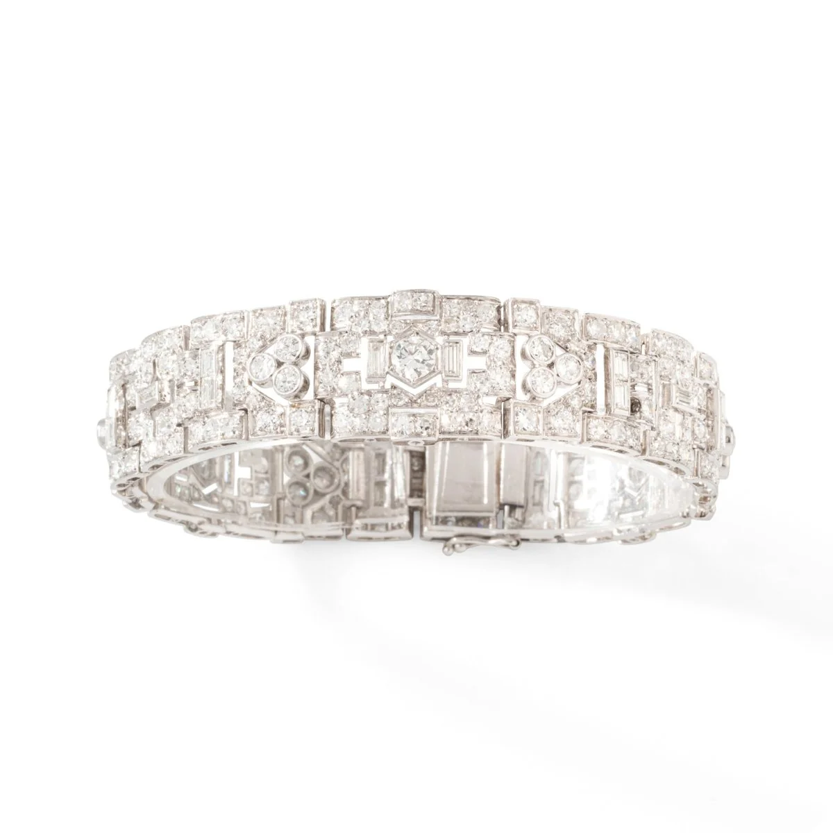 Bracelet Souple Art déco en or blanc, platine et diamants - Image 8