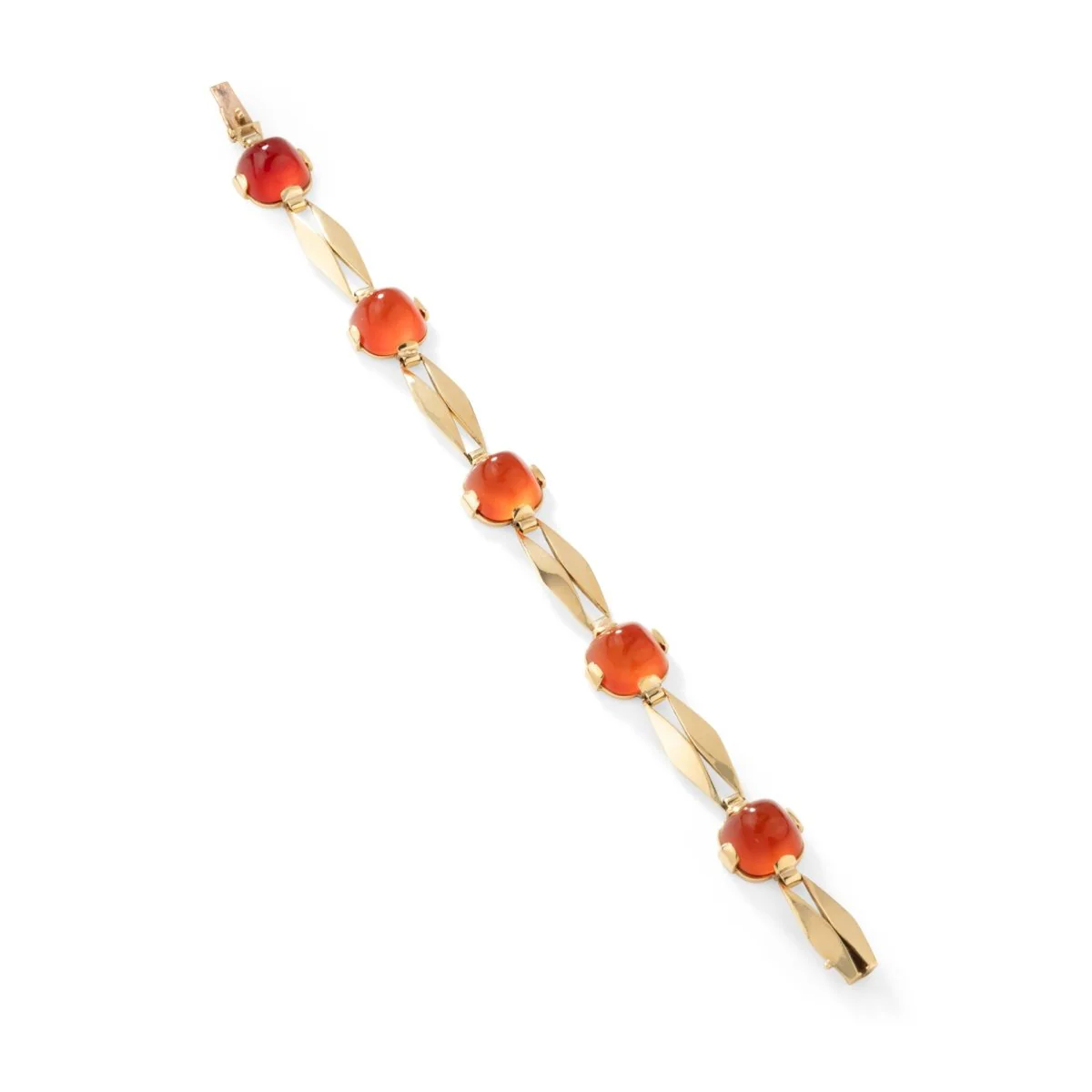 Bracelet Souple en or jaune et cornaline
