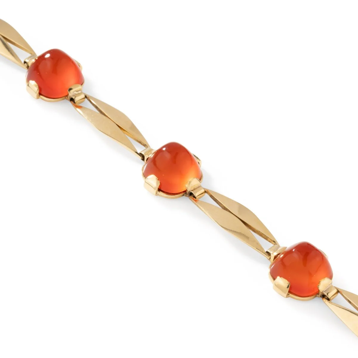 Bracelet Souple en or jaune et cornaline - Image 3