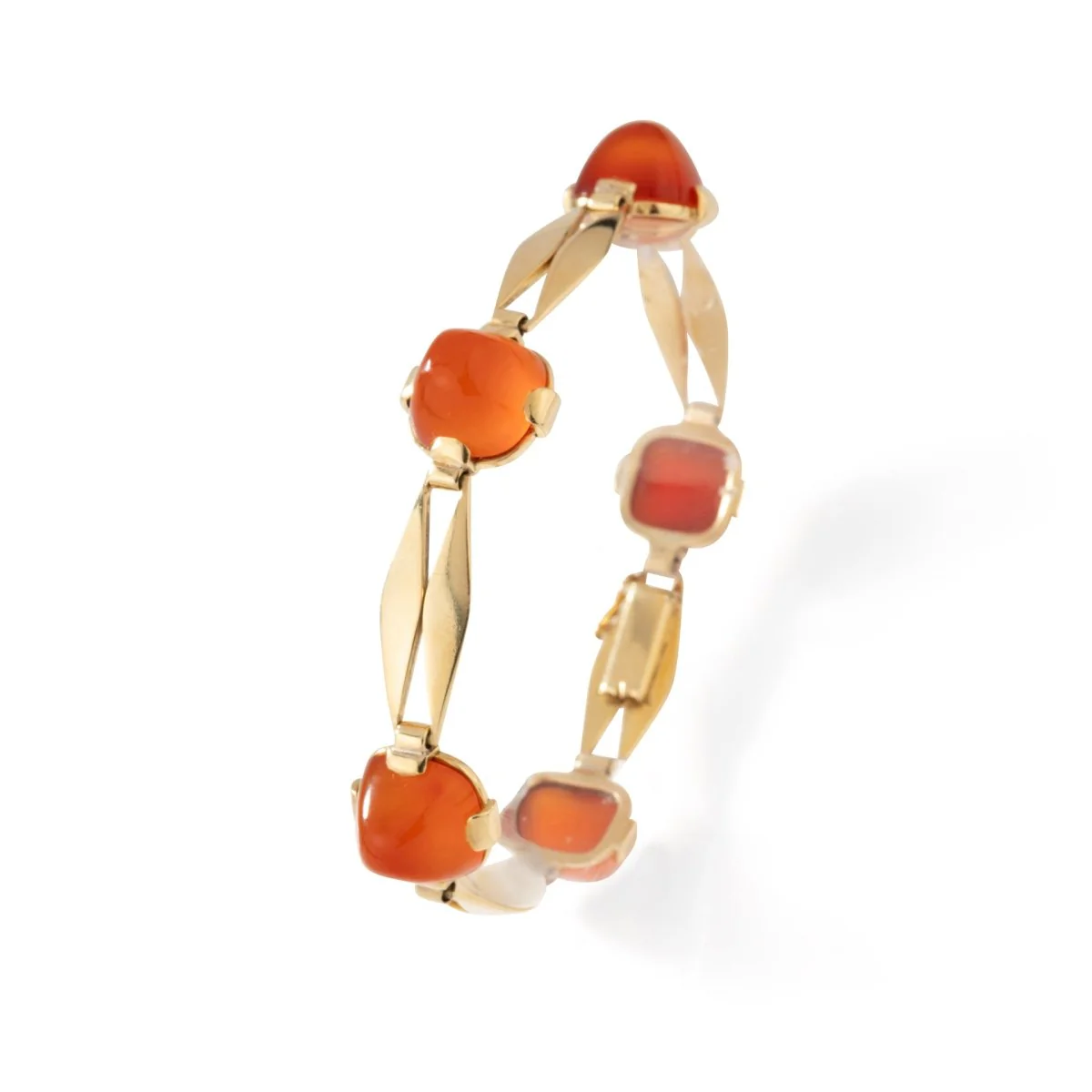 Bracelet Souple en or jaune et cornaline - Image 4