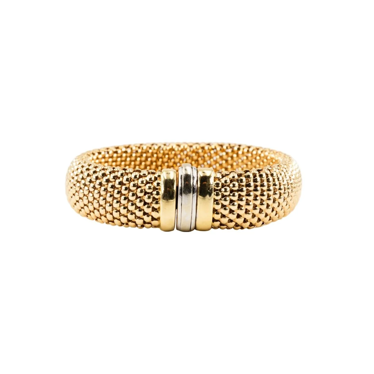 Bracelet Souple en or blanc et or jaune - Image 5
