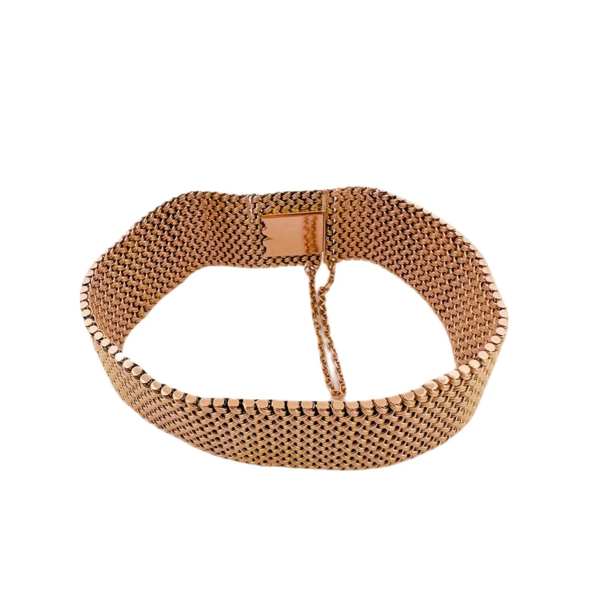 Bracelet souple en or rose tressé - Image 2