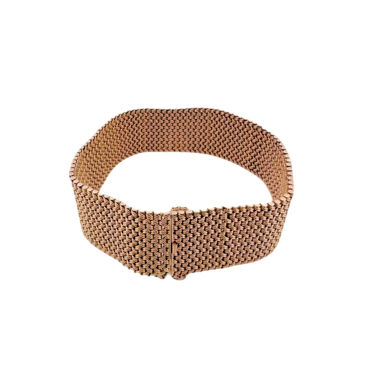 Bracelet souple en or rose tressé - Image 3
