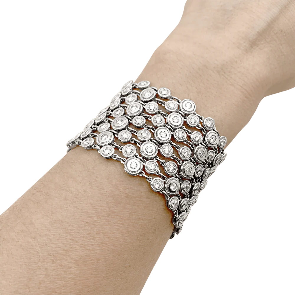 Bracelet Souple en or blanc et diamants - Image 2