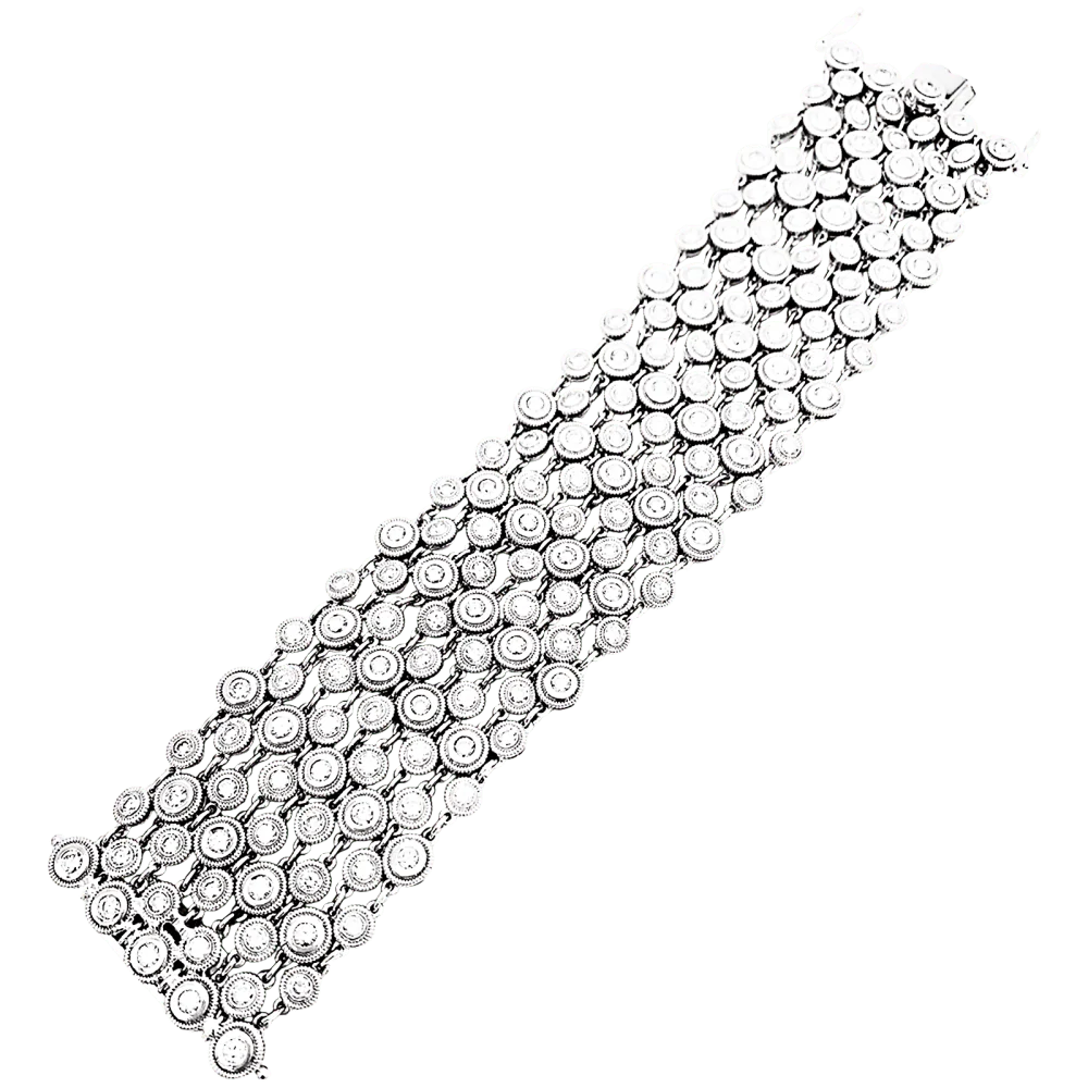 Bracelet Souple en or blanc et diamants - Image 3