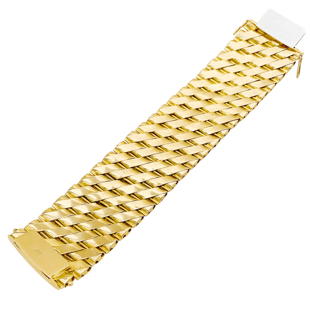 Bracelet Manchette STERLÉ en or jaune, platine et diamants - Image 5