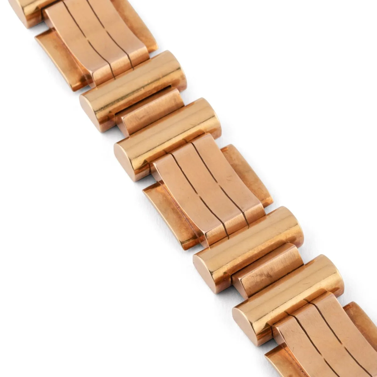 Bracelet Tank en or rose et jaune des années 1945-1955 - Image 3