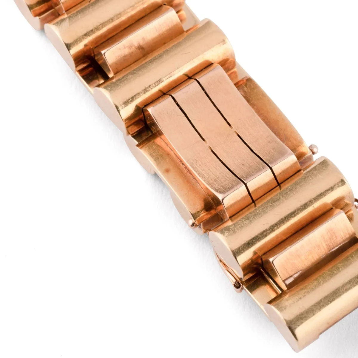 Bracelet Tank en or rose et jaune des années 1945-1955 - Image 4