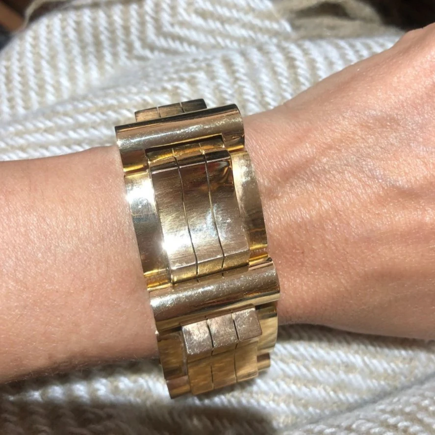 Bracelet tank or rose et jaune 18k - Image 2