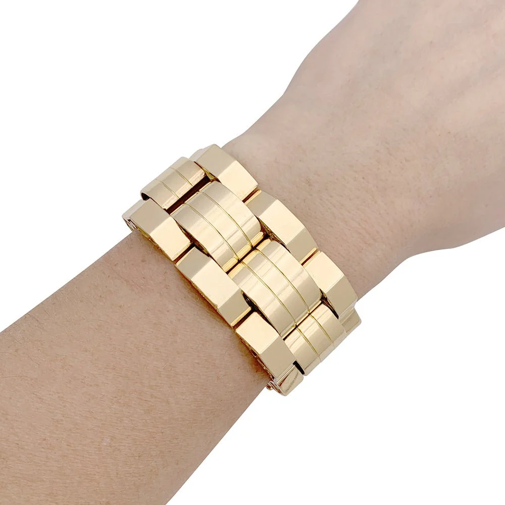Bracelet Tank en or jaune et or rose - Image 2