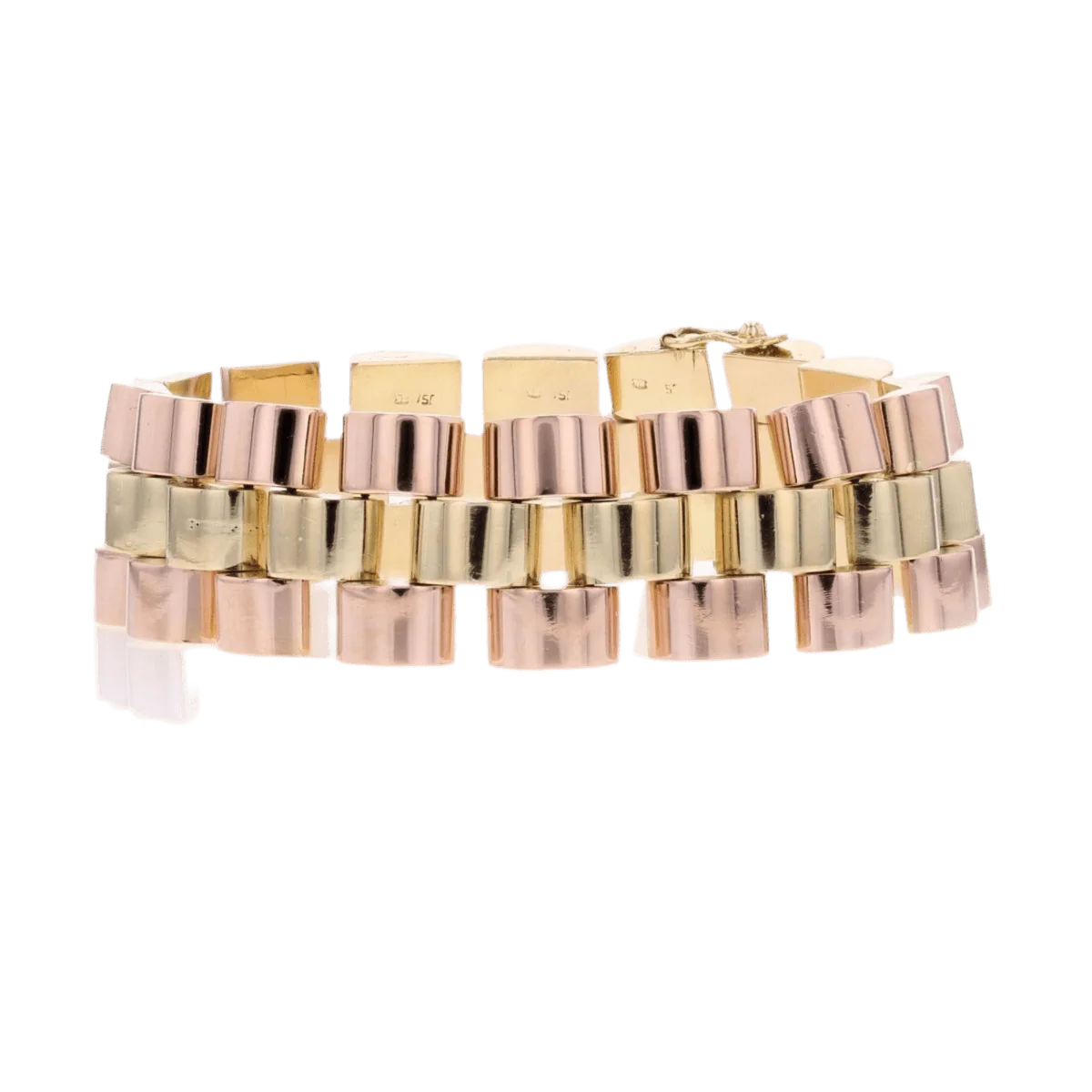 Bracelet Tank en or rose et or jaune - Image 3