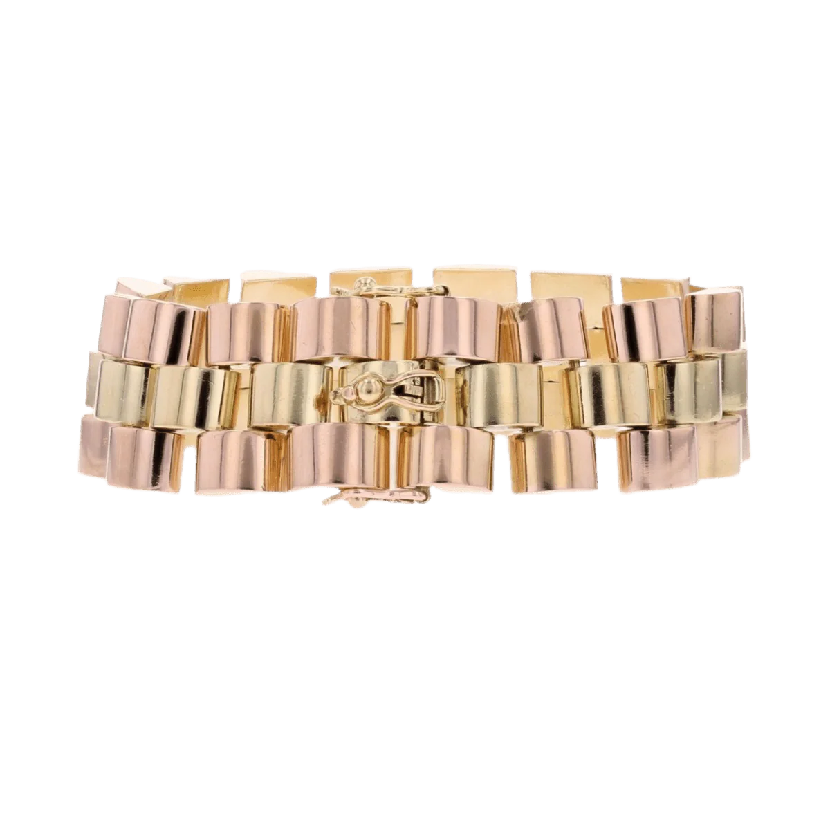 Bracelet Tank en or rose et or jaune - Image 4