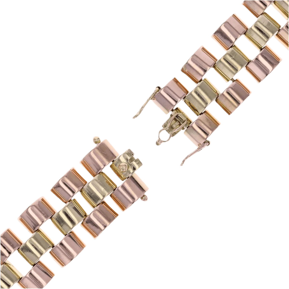 Bracelet Tank en or rose et or jaune - Image 5