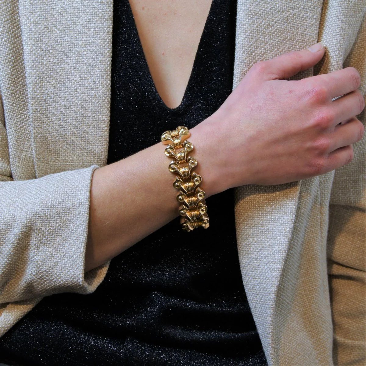Bracelet Tank en or jaune - Image 2