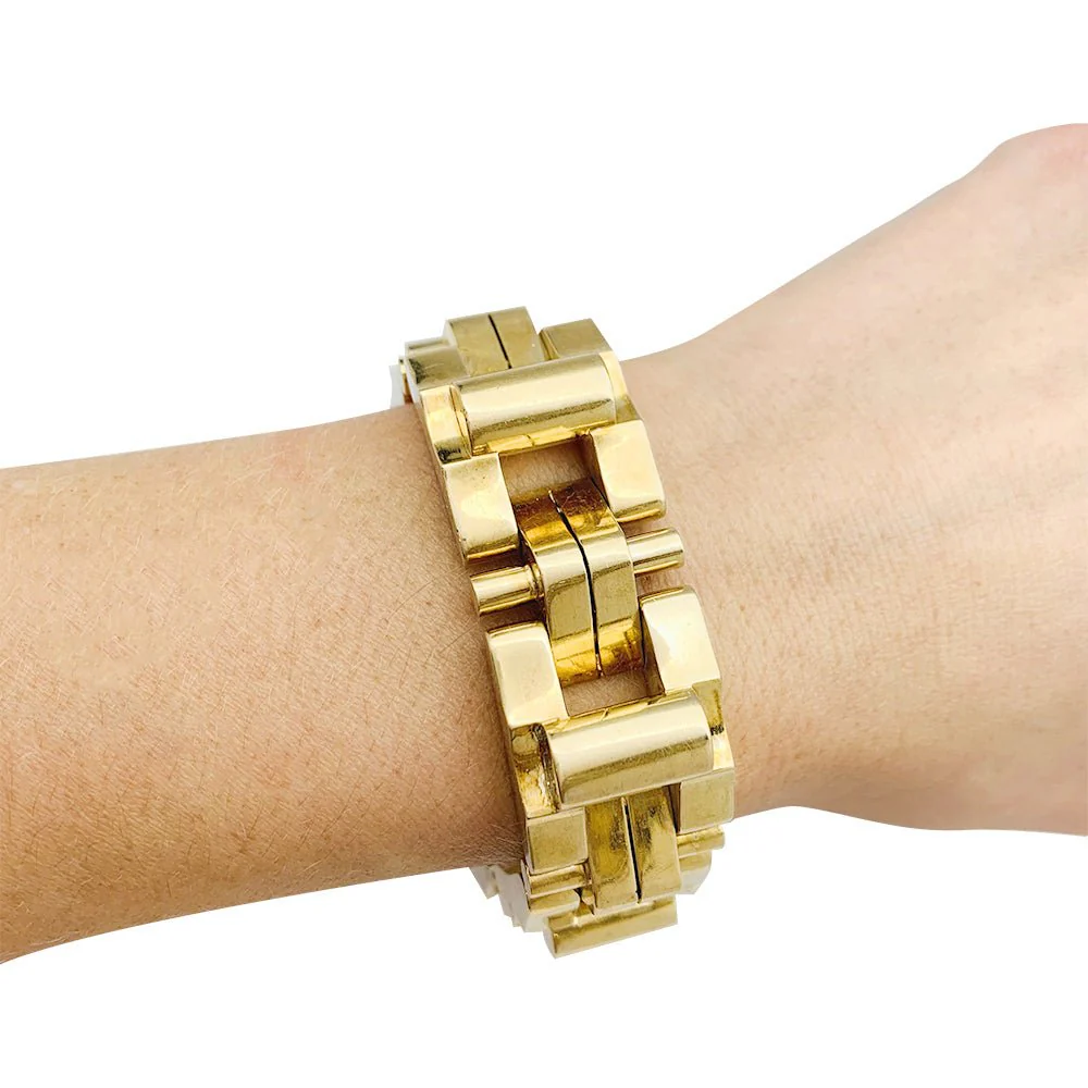 Bracelet "Tank"en or rose - Image 8