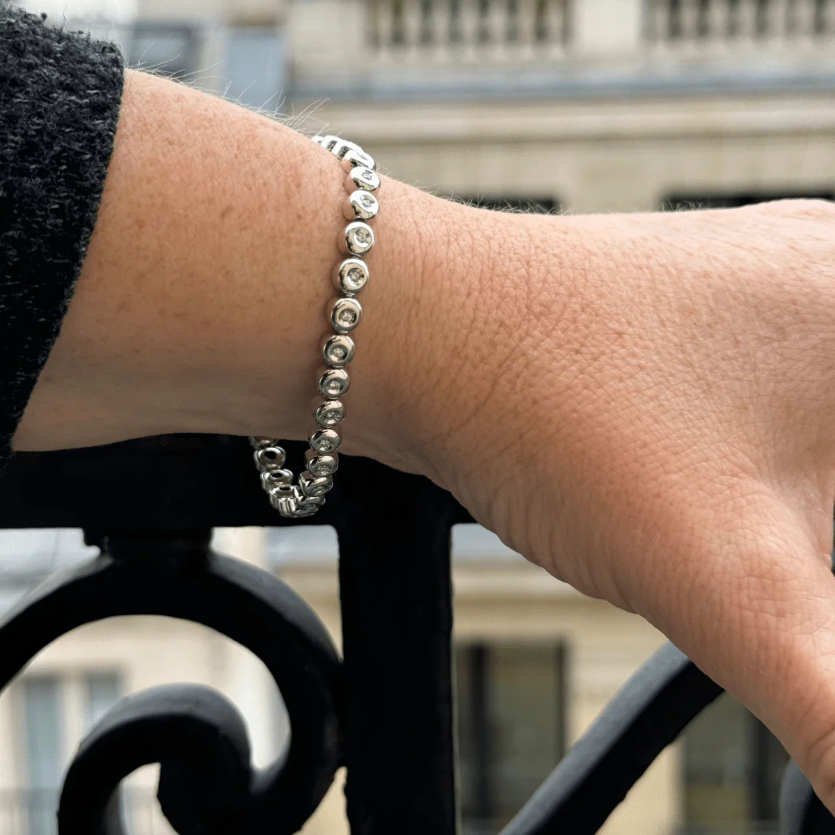 Bracelet Ligne en or blanc et diamants - Image 2