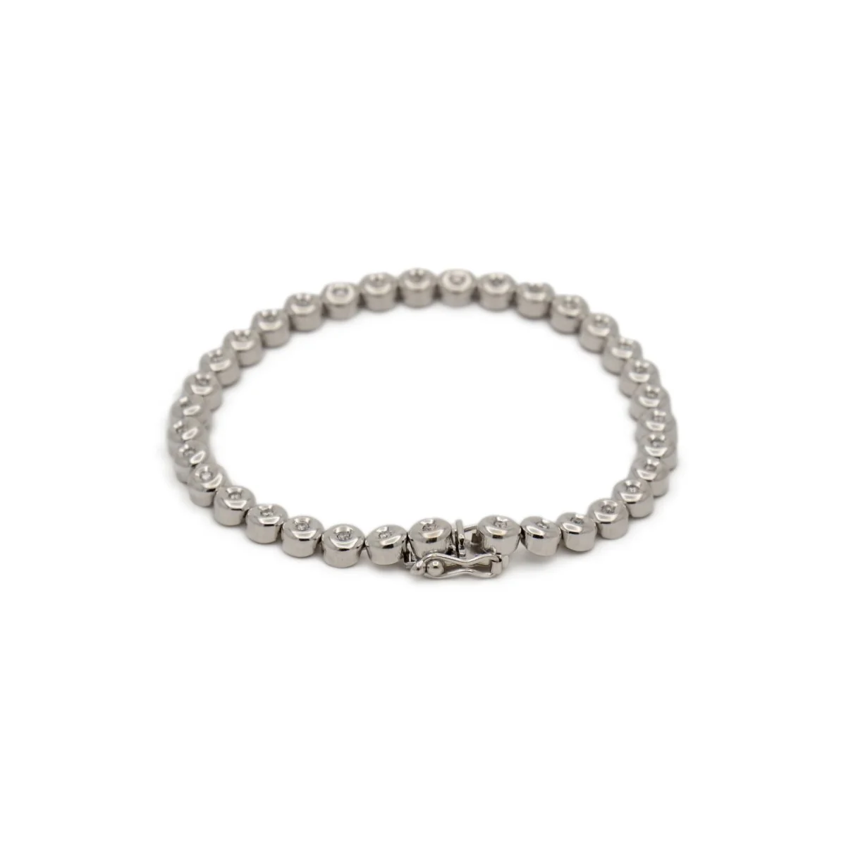 Bracelet tennis en or gris et diamants - Image 3