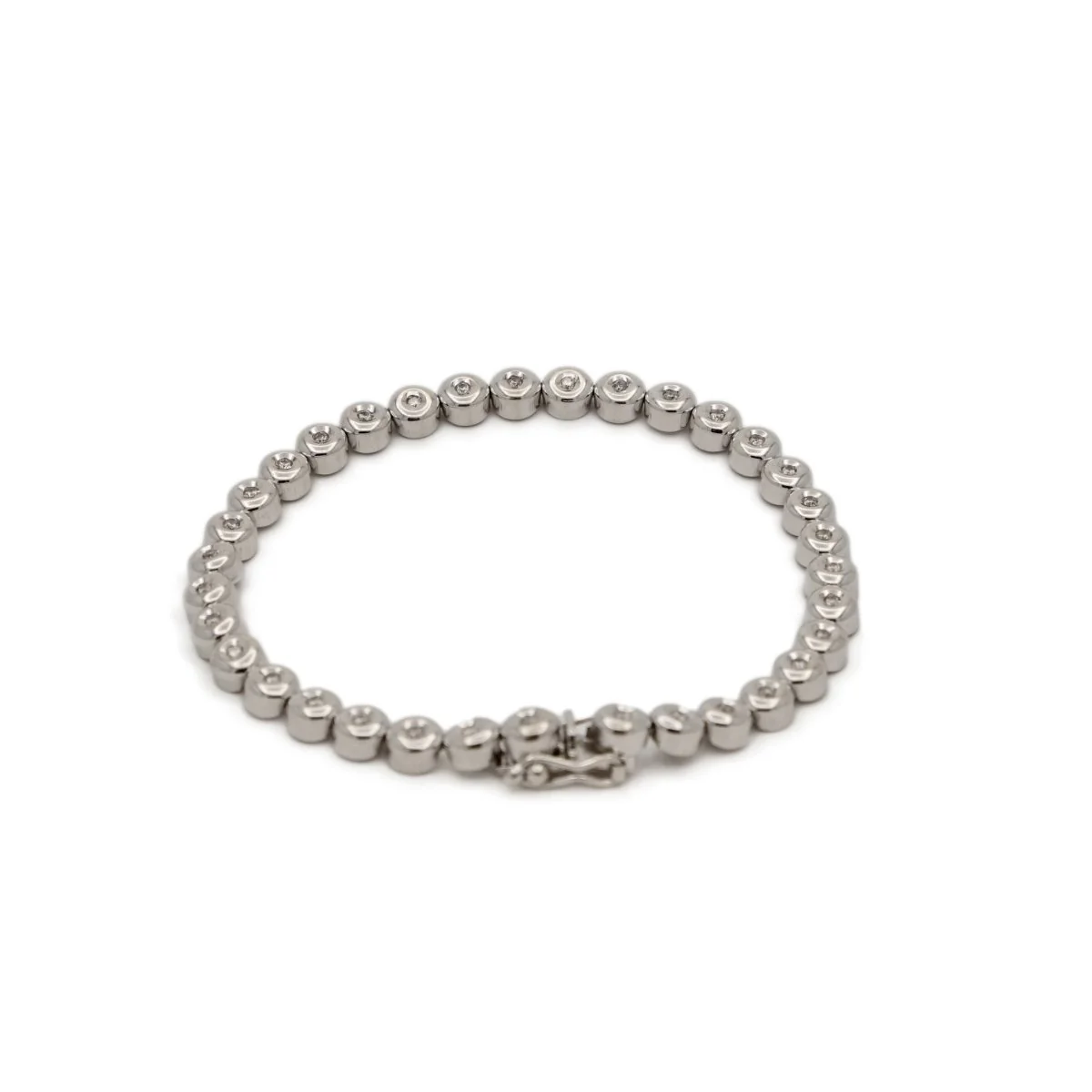Bracelet tennis en or gris et diamants - Image 6