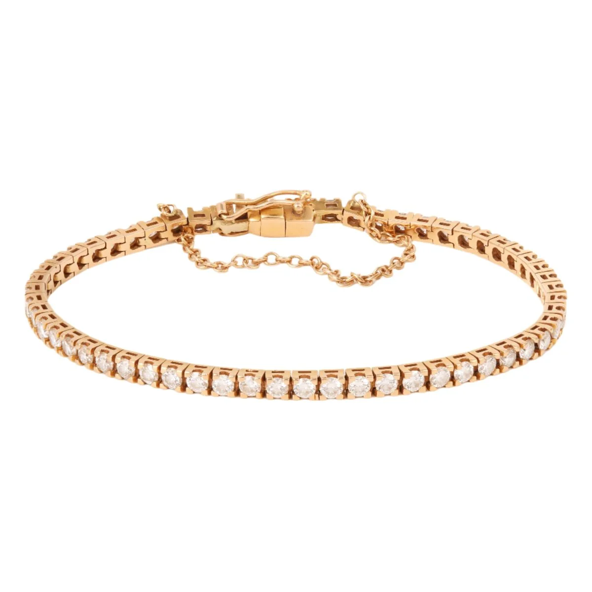 Bracelet Tennis Diamants 2.85 Carats Or Rose 18 Carats