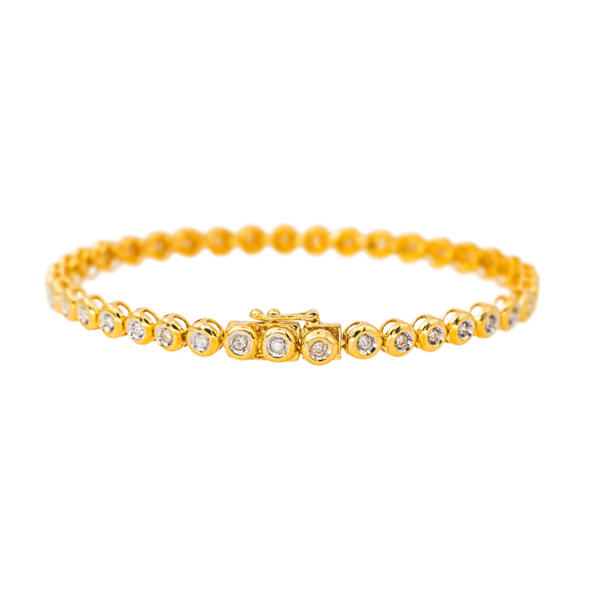 Bracelet Ligne en or jaune et diamants - Image 3