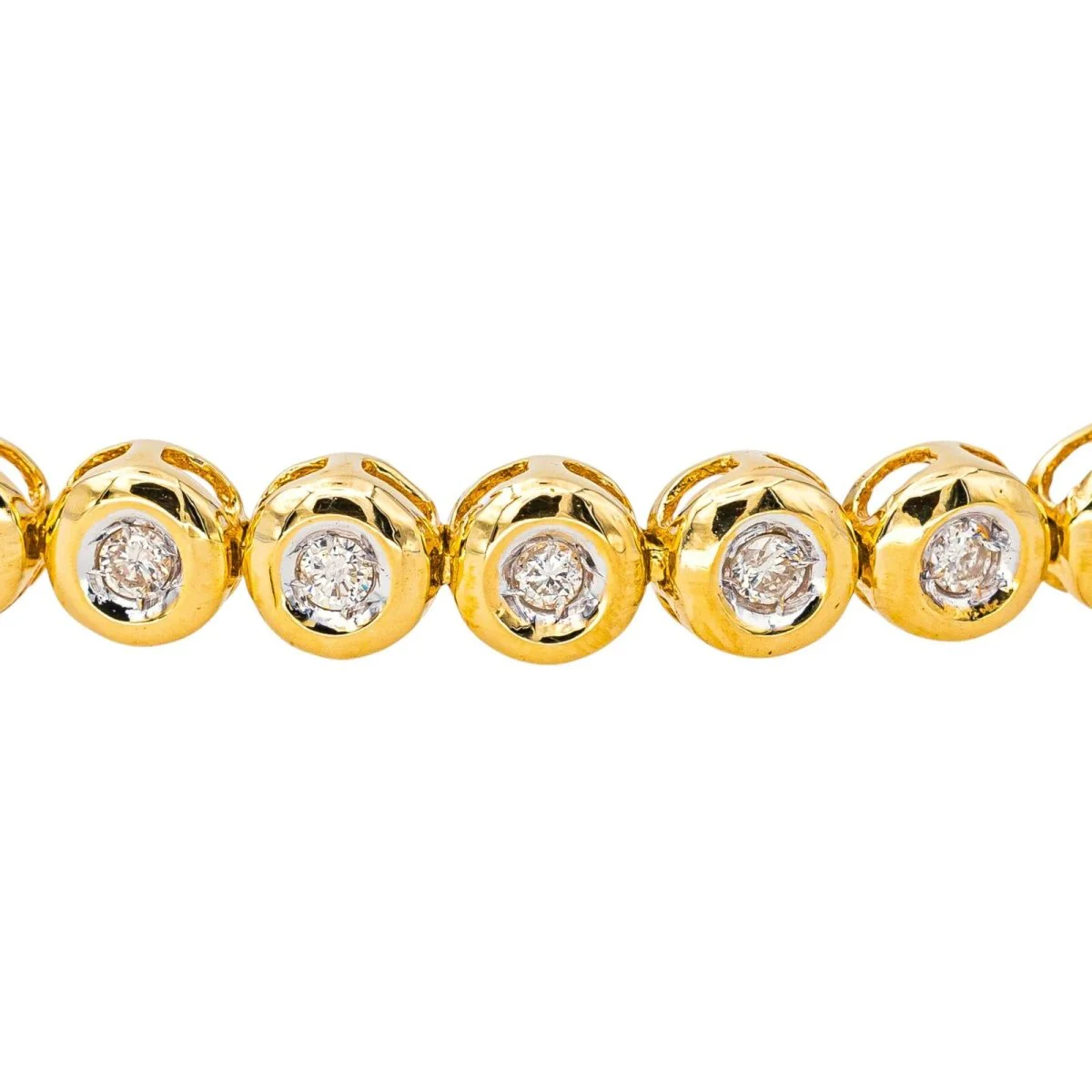 Bracelet Ligne en or jaune et diamants - Image 4