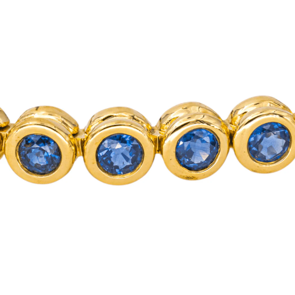 Bracelet Ligne en or jaune et saphirs - Image 4