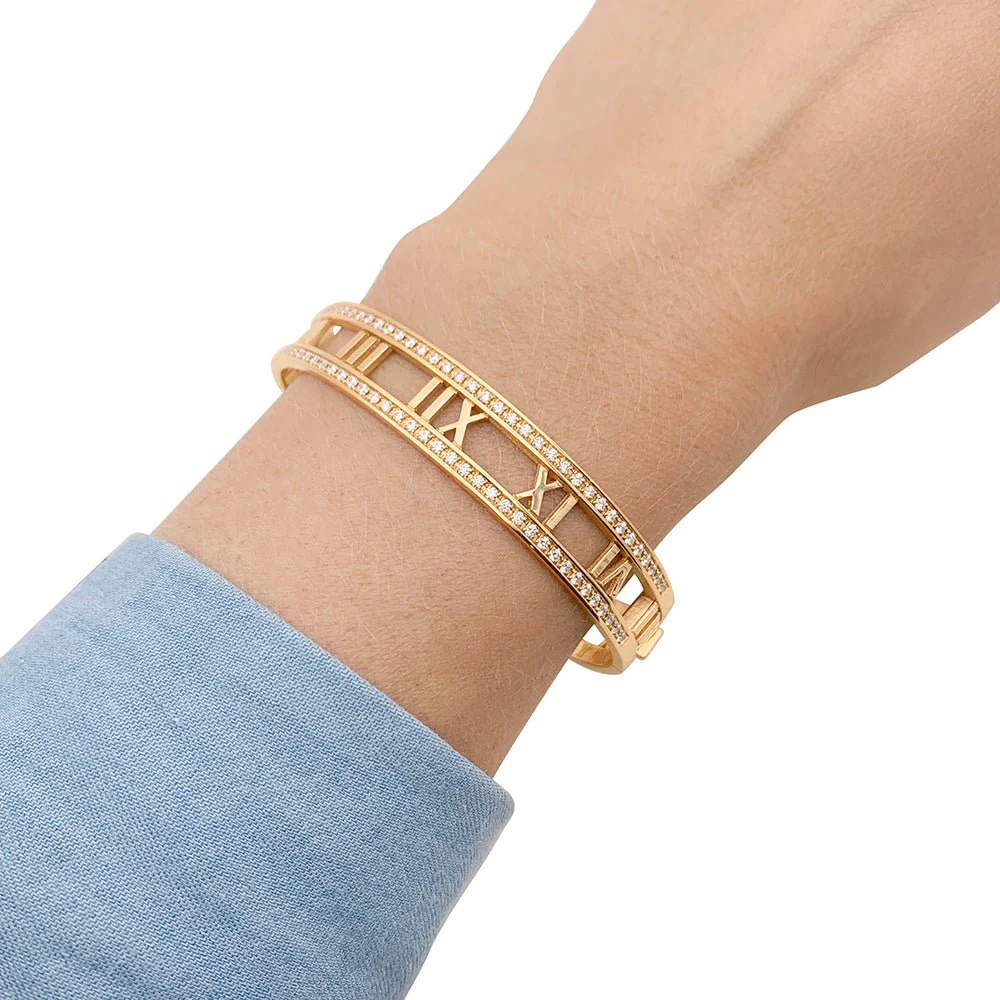 Bracelet TIFFANY & CO. "Atlas" en or rose et diamants - Image 3