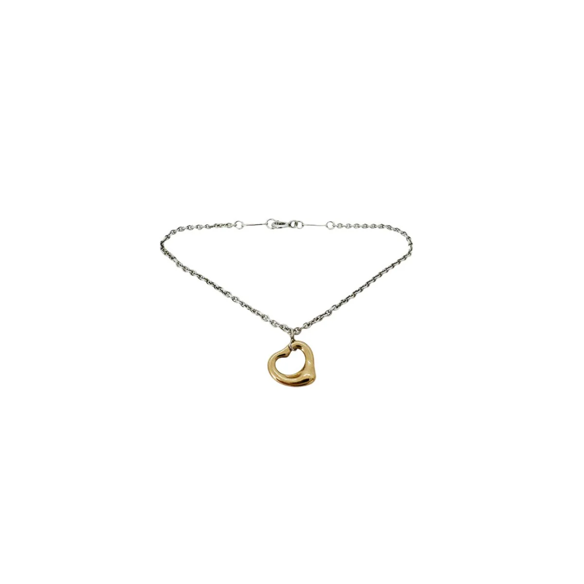 Bracelet TIFFANY & CO. par ELSA PERETTI  "Open Heart" en or rose et argent