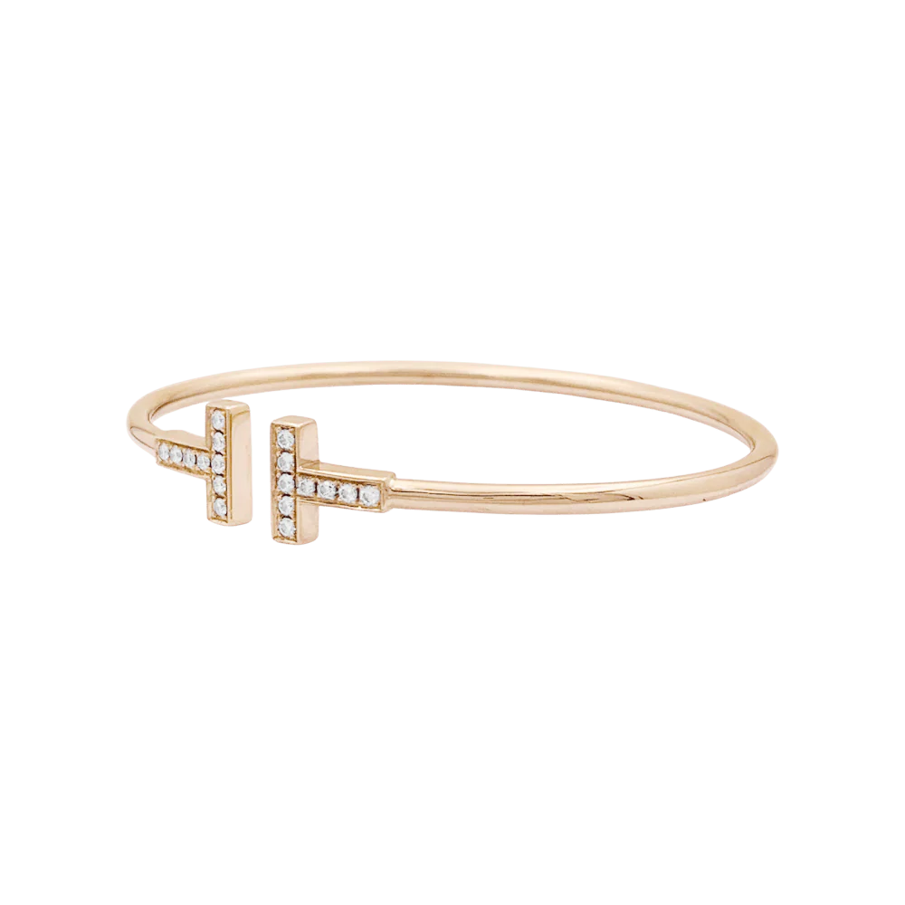 Bracelet Jonc TIFFANY & CO "Wire" en or rose et diamants - Image 3