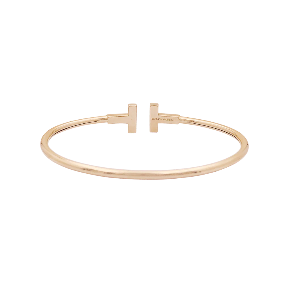 Bracelet Jonc TIFFANY & CO "Wire" en or rose et diamants - Image 4
