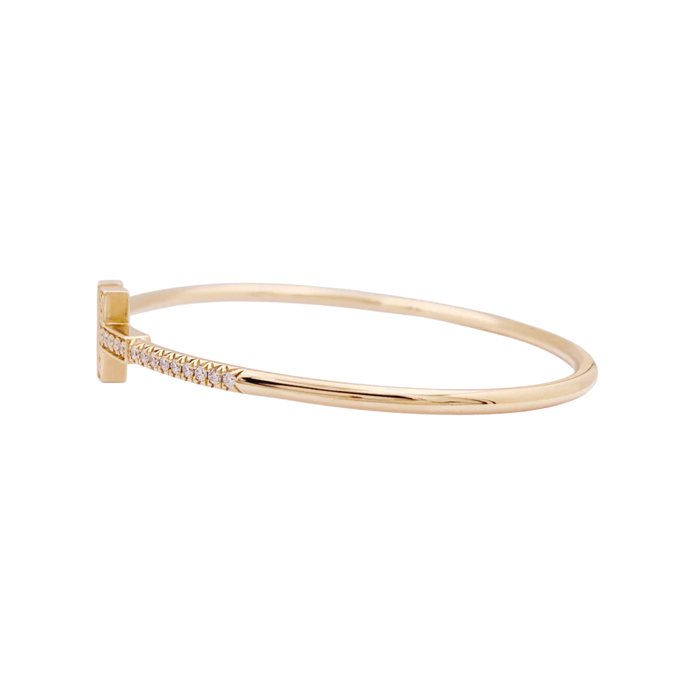 Bracelet Jonc en TIFFANY & CO. "Wire" en or rose et diamants - Image 3