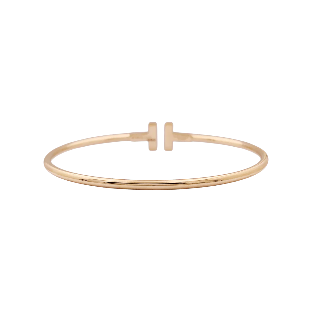 Bracelet Jonc en TIFFANY & CO. "Wire" en or rose et diamants - Image 4