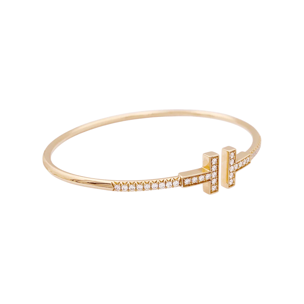 Bracelet Jonc en TIFFANY & CO. "Wire" en or rose et diamants - Image 5